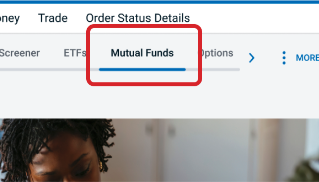 Select the Mutual Funds Tab
